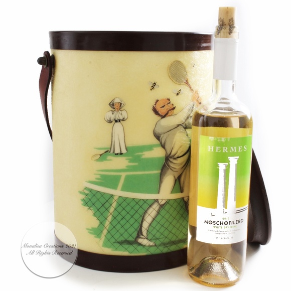 Mid Century Ice Bucket Bacova Guild Hand Made XL Tennis Player Swatting Flies - Picture 1 of 13
